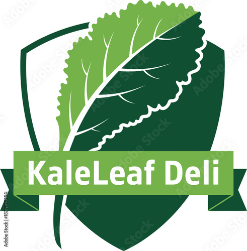 A natural and healthy graphic design logo for a deli business vector illustration