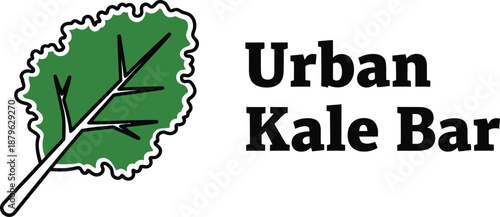 Minimalist and Healthy Graphic Design Logo for Urban Kale Bar Branding Vector Illustration 