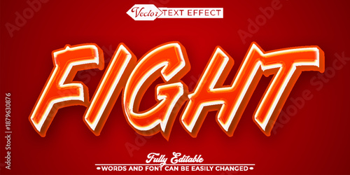  Fight Combat Action Vector Fully Editable Smart Object Text Effect