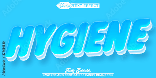 Hygiene Clean Health Vector Fully Editable Smart Object Text Effect