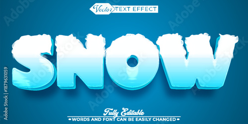  Snow Winter Frost Vector Fully Editable Smart Object Text Effect