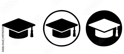 Graduation caps in various styles