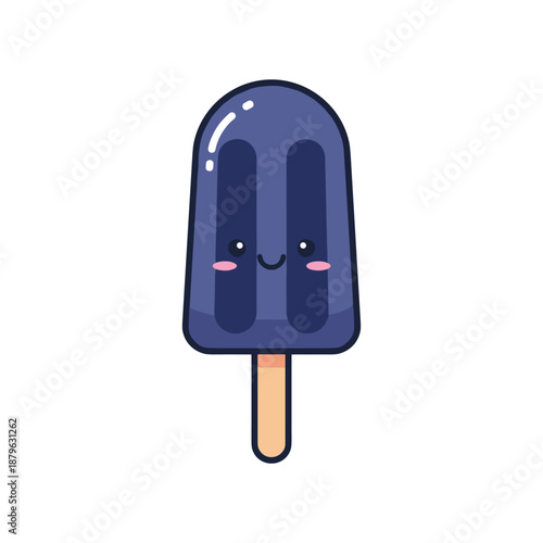 Cute Cartoon Blue Popsicle Illustration
