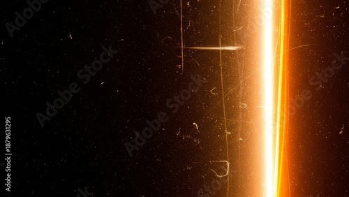 Vintage film strip burn texture with light leaks and sprocket holes