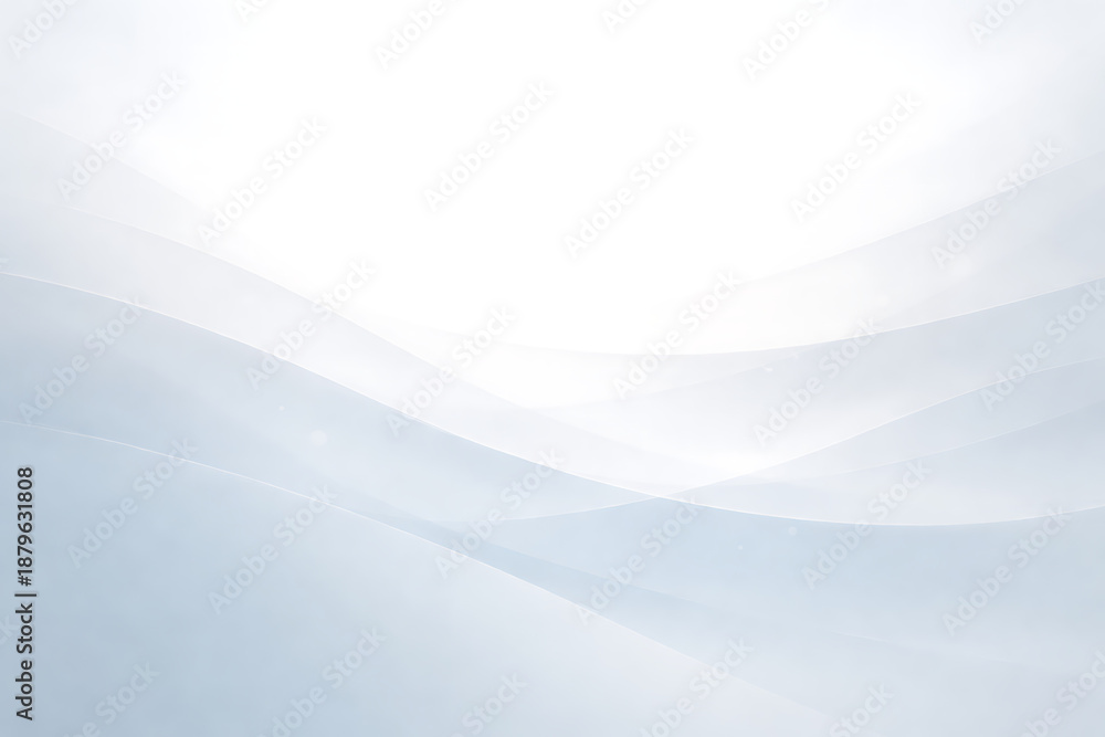 Naklejka premium Soft White and Blue Minimal Abstract Wave Background with Smooth Light Gradient
