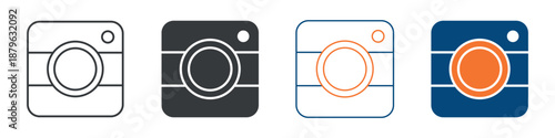 Camera Icon Set Multiple Style Collection 