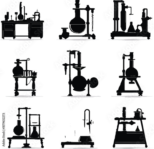 Vintage laboratory equipment set