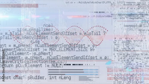 Animation of data processing over dna strand spinning