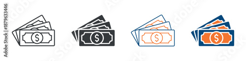 Money Icon Set Multiple Style Collection 