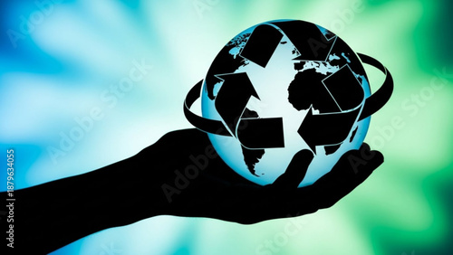 A hand holds a broken globe symbolizing social issues and technology.