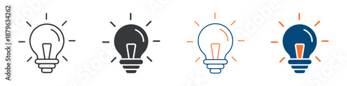 Light Bulb Icon Set Multiple Style Collection 