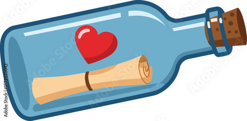 Message in a Bottle with Heart.