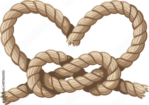 Tangled Rope Forming Heart Shape.