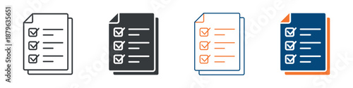 Checklist Icon Set Multiple Style Collection 