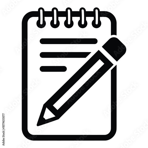 Spiral bound notebook with pencil on top  office supplies  stationery  writing  drawing  education