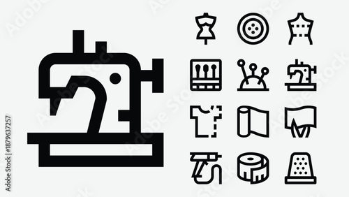 Atelier and creative studio icons set