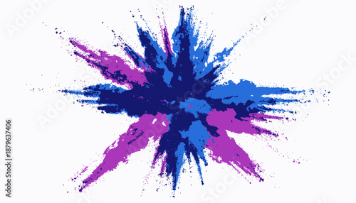 A vibrant abstract composition with an explosion of colors against a white background