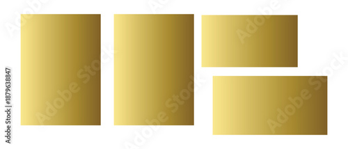 golden photo frame icon set, gold image picture album photo frame icon set.