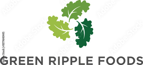 Minimalist Clean Green Leaves Logo Design for Healthy Food Brand vector illustration