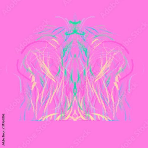 Abstract Background Figure of Colored Lines on Pink Background