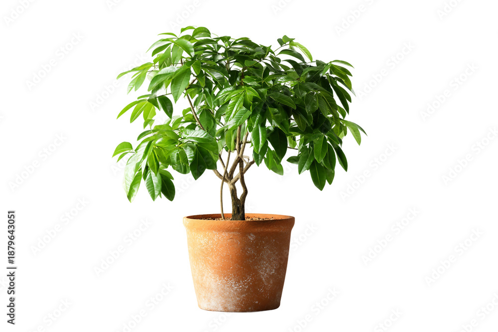 Obraz premium Garden Potted Plant Isolated on Transparent Background