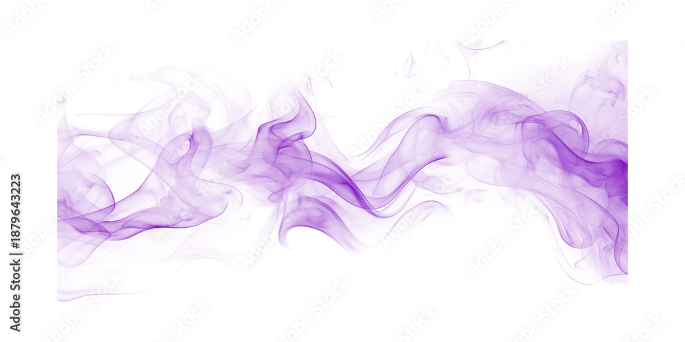 Fototapeta premium Dynamic purple smoke abstract flow on black mysterious vapor waves Ethereal atmospheric texture for design and overlay