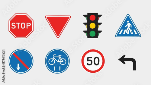 Collection of Road Traffic Signs and Signals.