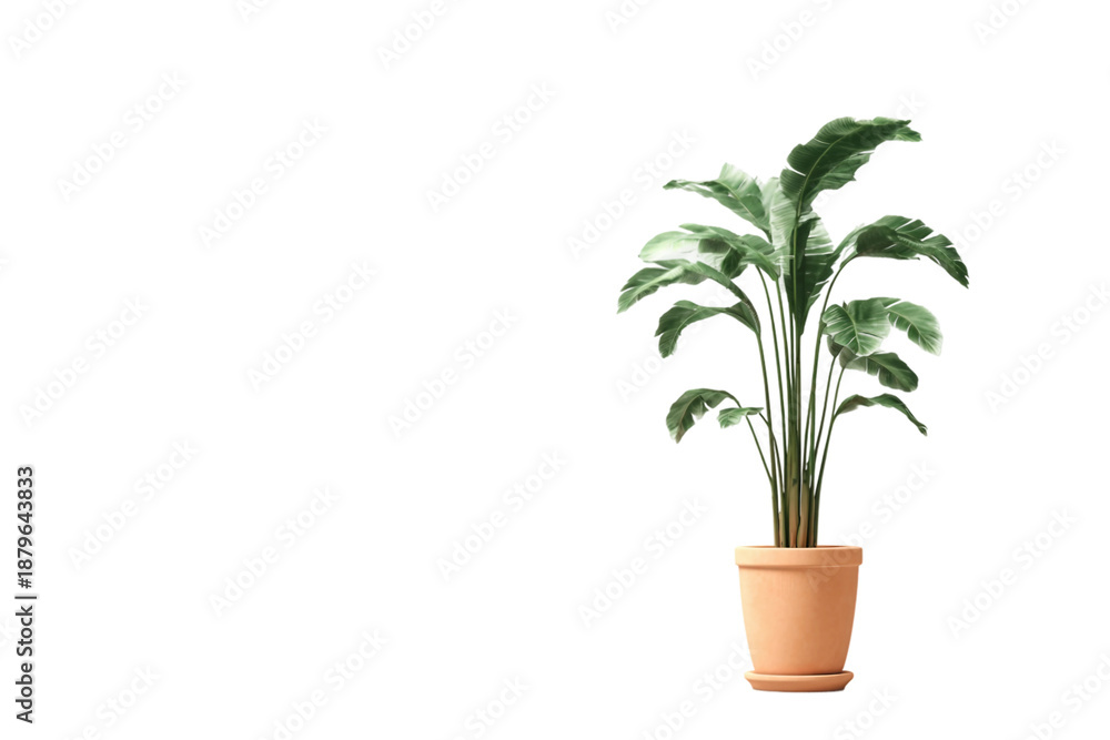 Obraz premium Small Potted Plant Isolated on Transparent Background