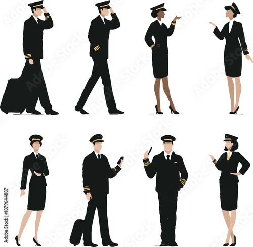 Airline Pilot Characters – Professional Vector Pack