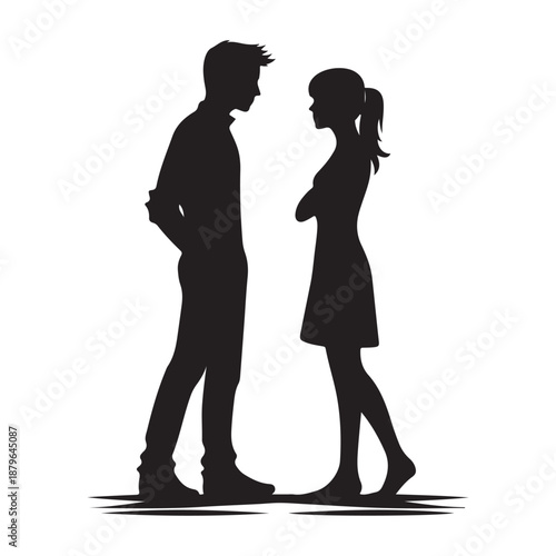 couple arguing vector silhouette clip art logo design illustration icon collection