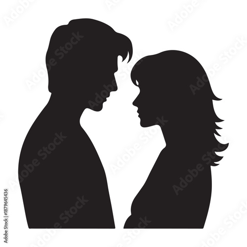 couple arguing vector silhouette clip art logo design illustration icon collection