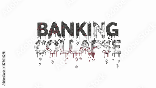 Dripping letters showing BANKING COLLAPSE in dark theme