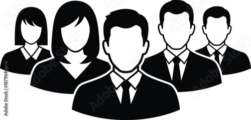 Group of business people in formal wear illustration