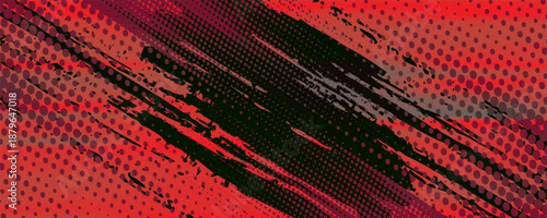 Halftone dots red and blue color pattern gradient grunge texture background. Dot pop art comic sport style vector illustration. grunge vector dots