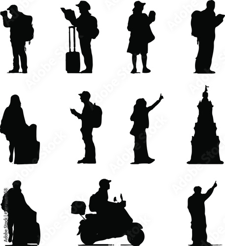 Black silhouettes for travel