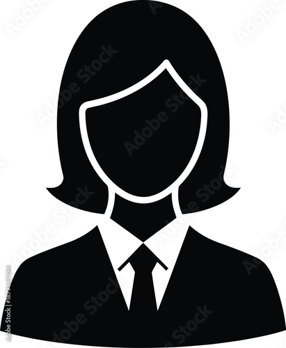 Simple silhouette of a businesswoman with short hair