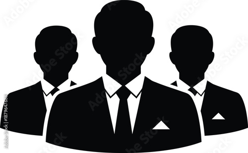 Silhouettes of three businessmen in suits