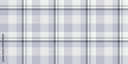 Sixties pattern seamless texture, various tartan background plaid. Factory check fabric textile vector in white and grey colors.