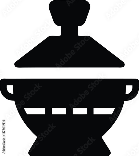syrian easter egg dye pot silhouette vector illustration on transparent background