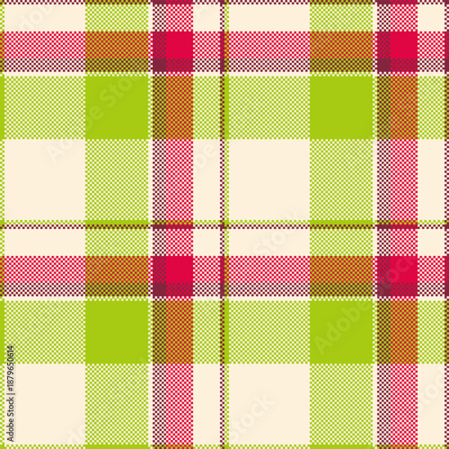 Swatch vector seamless texture, hispanic textile background tartan. Womens fashion check fabric plaid pattern in light and lime colors.