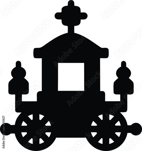 nepali indra jatra chariot silhouette vector illustration on transparent background