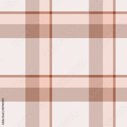 Multicolored texture seamless textile, france plaid background pattern. Geometric check tartan vector fabric in white and orange colors.