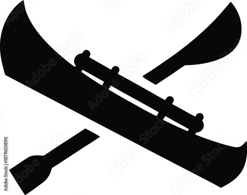 melanesian war canoe prow silhouette vector illustration on transparent background