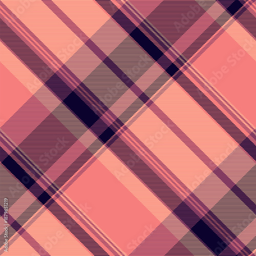 Customized texture seamless background, kingdom vector pattern plaid. New year fabric check tartan textile in red and orange colors.
