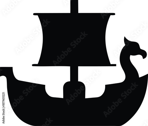 korean turtle ship silhouette vector illustration on transparent background