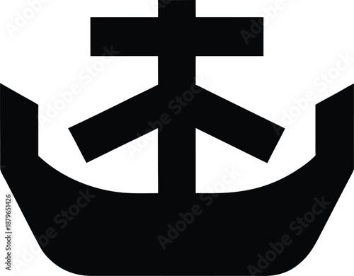 japanese toro nagashi boat silhouette vector illustration on transparent background