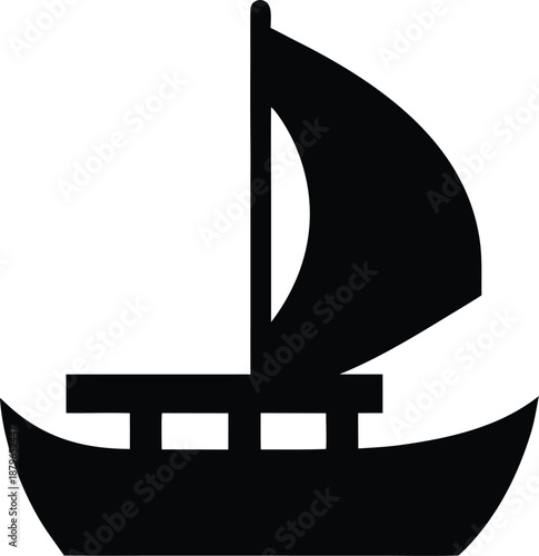 arab dhow lateen sail silhouette vector illustration on transparent background