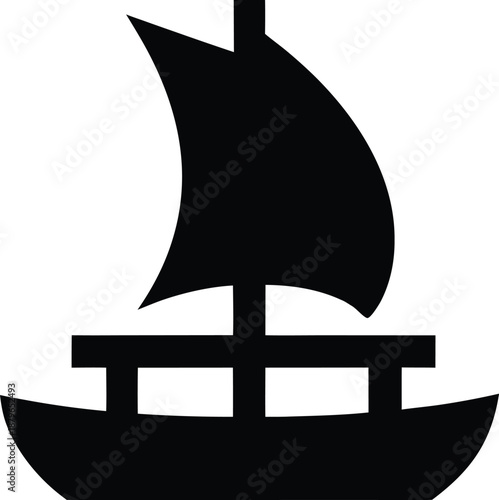 arab dhow lateen sail silhouette vector illustration on transparent background