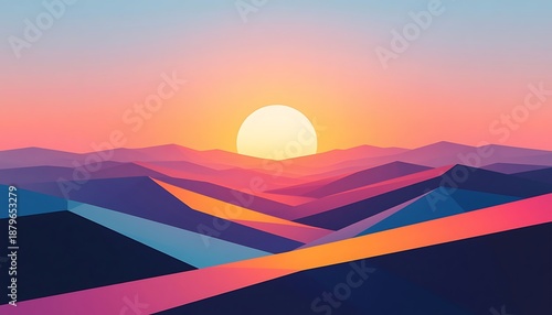 Wallpaper Mural sunset in mountains Torontodigital.ca