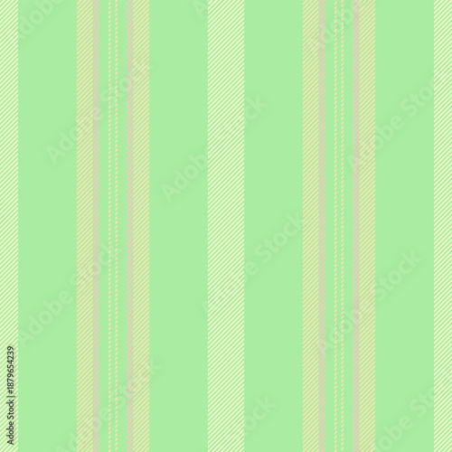 Parm fabric vector stripe, greeting textile vertical pattern. Wanvas seamless texture lines background in green and light colors.